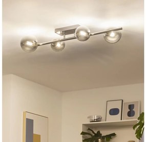 Brilagi - Lustră LED aplicată MILLA 4xG9/3W/230V negru-crom/fumuriu