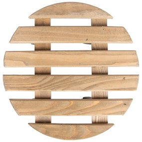 Suport din lemn cu roți pentru ghivece Esschert Design Nature, ø 29 cm, maro