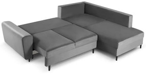 Coltar extensibil Kyoto 5 locuri catifea picioare negre