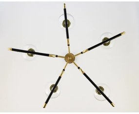 Lustră pe cablu Jupiter 1985 IBRA 5xG9/10W/230V negru/auriu