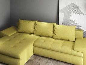Colțar extensibil dumonde cu ladă de depozitare si sezut confortabil din spuma high-density, Leonardo Enjoy Verde 260x185 cm