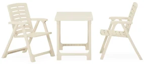 315833 vidaXL Set mobilier de bistro pliabil, 3 piese, alb, plastic