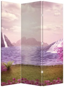 Paravan - Pomi roz cu lac (126x170 cm)