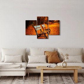 Tablou cu banca toamna (90x60 cm)