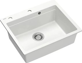 Statie de lucru incastrata Quadron Kurt 110 alb - inox 59.5x50 cm