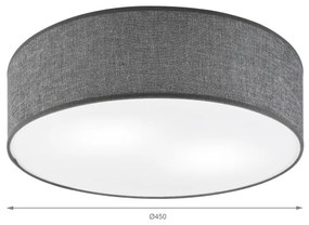 Plafonieră SIRJA 2xE27/15W/230V, diametru 45 cm, gri