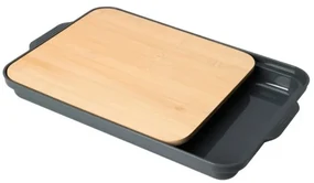 Tocator cu tava Bruges, bambus, 37 x 24 x 3.5 cm