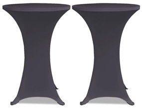 131430 vidaXL Husă elastică pentru masă, 2 buc., antracit, 80 cm