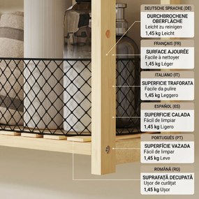 HOMCOM Etajeră de Baie cu 3 Rafturi Reglabile pe 5 Nivele, Dulap de Depozitare din Bambus, 60x15x50 cm, Lemn Natural | Aosom Romania