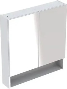 Dulap cu oglinda suspendat Geberit Selnova Square alb 2 usi 59 cm
