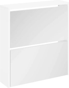 vidaXL Pantofar cu oglindă și 2 niveluri, alb, 63 x 17 x 67 cm