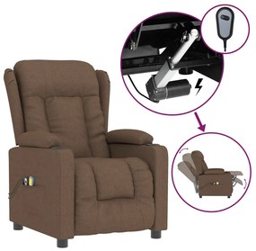 3098793 vidaXL Fotoliu de masaj electric, maro, material textil