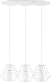 Lustră pe cablu DIAMOND 3xE27/60W/230V albă