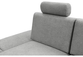 Colțar tapițat extensibil AVESTA, L stânga, gri, cu spațiu de depozitare