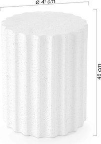 Măsuță de cafea rotundă Tiaris 41 cm - terrazzo alb