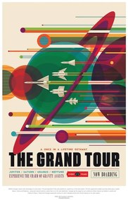 Ilustrație The Grand Tour (Retro Planet Poster) - Space Series (NASA)