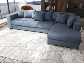 Colțar extensibil dumonde cu ladă de depozitare si sezut confortabil din spuma high-density, Gloria Enjoy Antracit II 320x183 cm