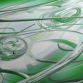 Tabloul abstract verde (cu ceas) (90x30 cm)
