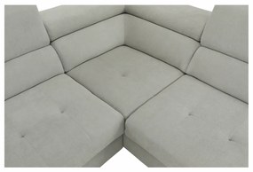 Colţar, material textil gri deschis, model dreapta, BUTON P