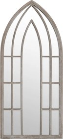 vidaXL Oglindă de grădină, nisipiu, 100x45 cm, fier uz exterior