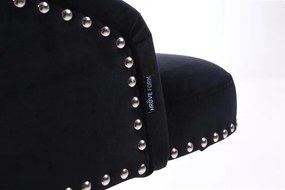 HR654CN Scaun Catifea Negru cu Bază Aurie