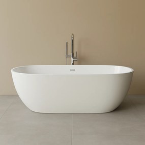 Cada freestanding compozit 180 x 81 cm, ovala, alb lucios, Foglia Shape