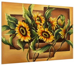Tablou cu floarea soarelui (70x50 cm), în 40 de alte dimensiuni noi