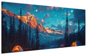 Tablou - Camping în munți (120x50 cm)