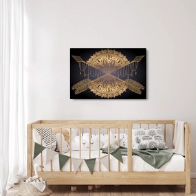 Tablou - Mandala aurie cu săgeți (90x60 cm)