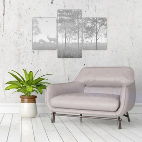 Tablou - Pajiște cu cerbi (90x60 cm)