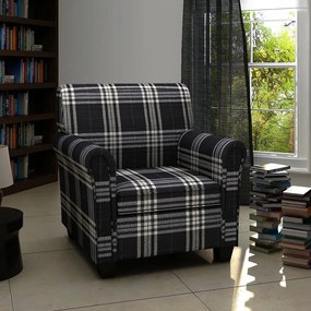 240977 vidaXL Fotoliu cu pernă, negru, material textil