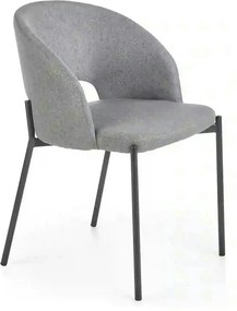 Scaun tapitat stofa clasica K373, gri/negru, 51x57x77 cm