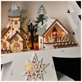 Solight 1V283 - Brăduț din lemn cu LED pentru Crăciun, 13 x LED, 2 x AA