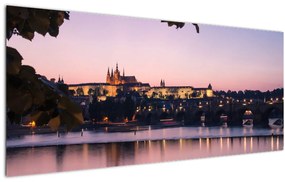 Tablou cu palatul din Praga și Vltava (120x50 cm)