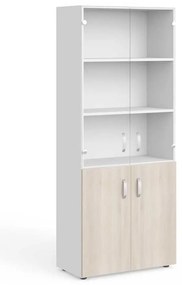 Dulap înalt Manager 79,9 x 42,2 x 196,5 cm, salcâm deschis / alb