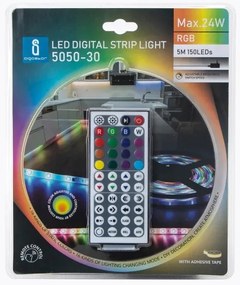Bandă LED RGB dimabilă de exterior Aigostar 5m LED/24W/12/230V IP65 + telecomandă