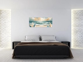 Tablou – Plajă pictată în culori delicate (120x50 cm)