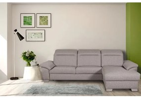 Coltar Extensibil Cu Insula Dreapta Dax, 5 Locuri, Lada De Depozitare, Gri, 299 Cm