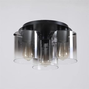 Plafoniera moderna Sweden 3L negru, fumuriu