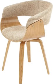 Scaun K545, bej/stejar, stofa clasica/placaj, 63x53x83 cm