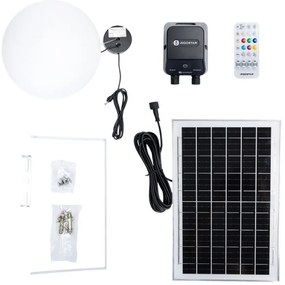 Lustră LED RGBW solară Aigostar MESH 35W/3,7V 8000 mAh 2700K-6500K IP65 d. 50 cm