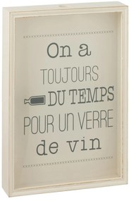 Decoratiune perete, Lemn, Alb, 50x35x8