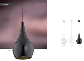 Lustra cu 3 Pendule sticla design decorativ SANTANA neagra