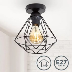 Plafonieră neagră pentru tavan 1xE27/40W/230V