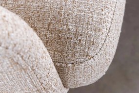 Set de 2 scaune pivotante picioare din lemn Big George sampanie greige texturat