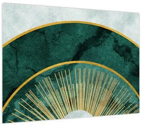 Tablou - Forme cu texturi aurii (70x50 cm)