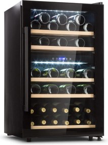Klarstein Barossa 40D, răcitor de vinuri, 2 zone, 135 l, 41 de sticle, ușă de sticlă, tactil