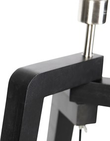 Lampă de podea neagră tip trepied cu abajur maro cu interior auriu 50cm - Puros