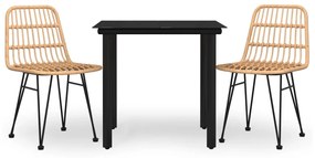 3157887 vidaXL Set mobilier de grădină, 3 piese, poliratan