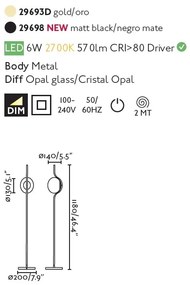 Lampadar LED dimabil design modern LE VITA LED Black 29698